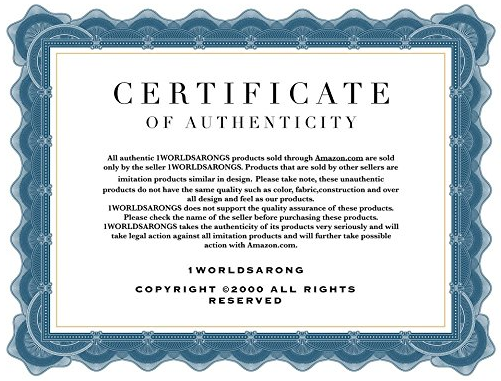 1 World Sarong authenticity certificate